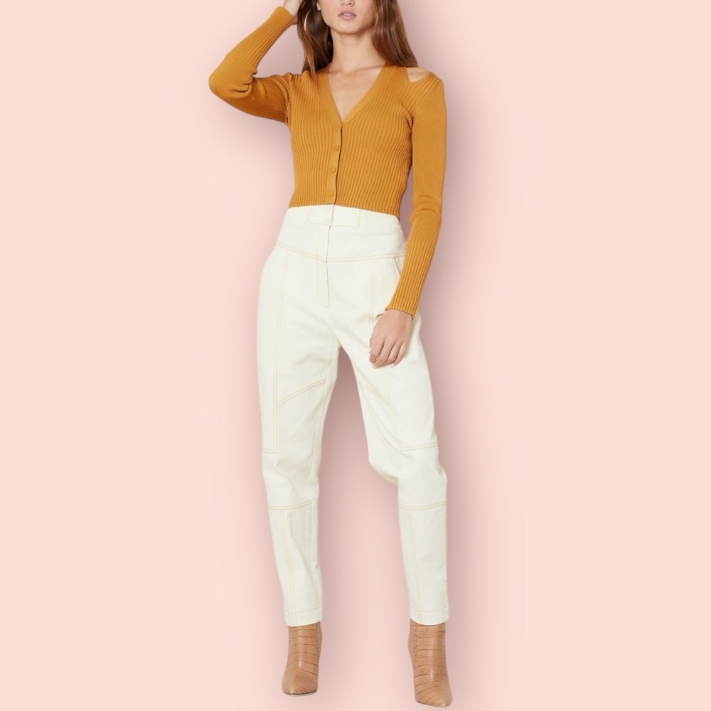 JONATHAN SIMKHAI Celina Utility Pants in Ecru